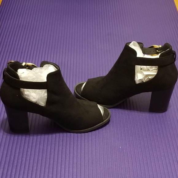 >SIZE 7 LEFT!< Accent Peep Toe Chunky Heels - Picture 5 of 7